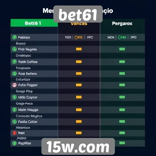 Comparação de mercado entre plataformas de jogos e bet61