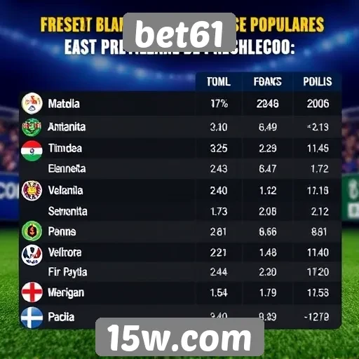 Estatísticas de jogos populares no bet61